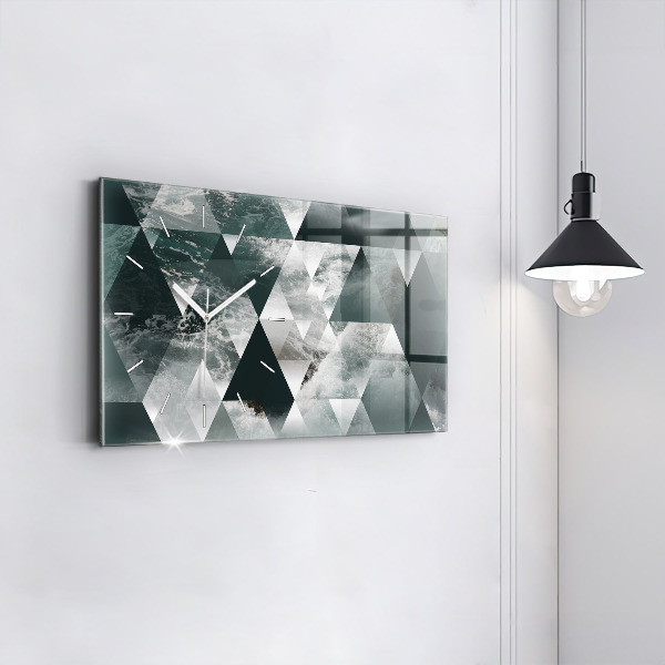 Glass wall clock rectangular Abstract sea waves