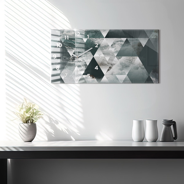 Glass wall clock rectangular Abstract sea waves