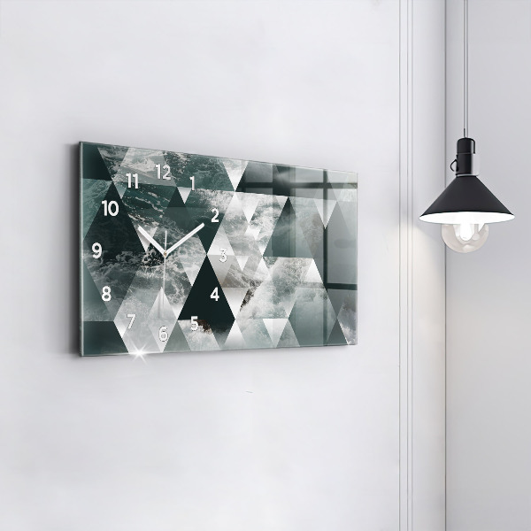 Glass wall clock rectangular Abstract sea waves