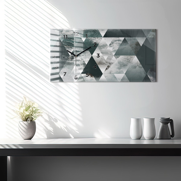 Glass wall clock rectangular Abstract sea waves