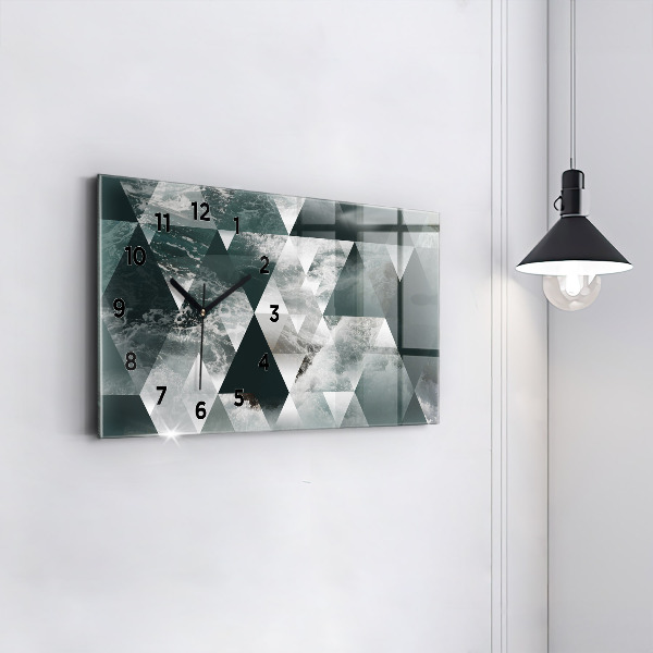 Glass wall clock rectangular Abstract sea waves