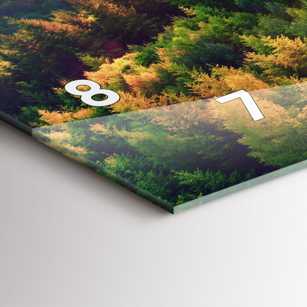 Glass wall clock rectangular Sunset over the hills