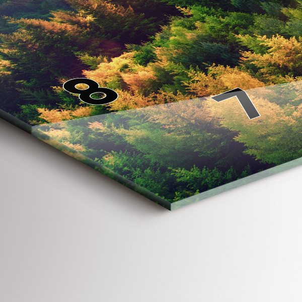 Glass wall clock rectangular Sunset over the hills