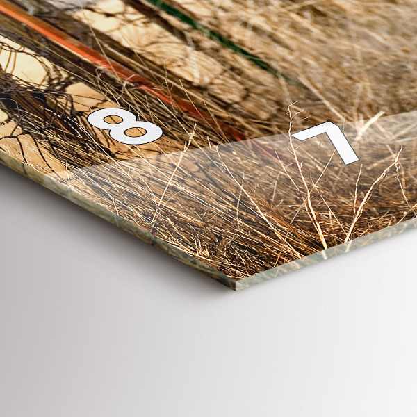 Glass wall clock rectangular Old cars