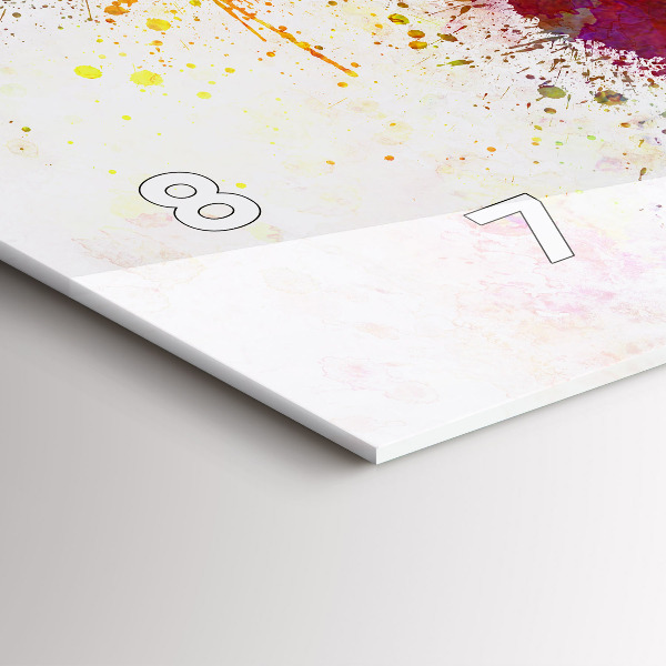 Glass wall clock rectangular Watercolor map of the world