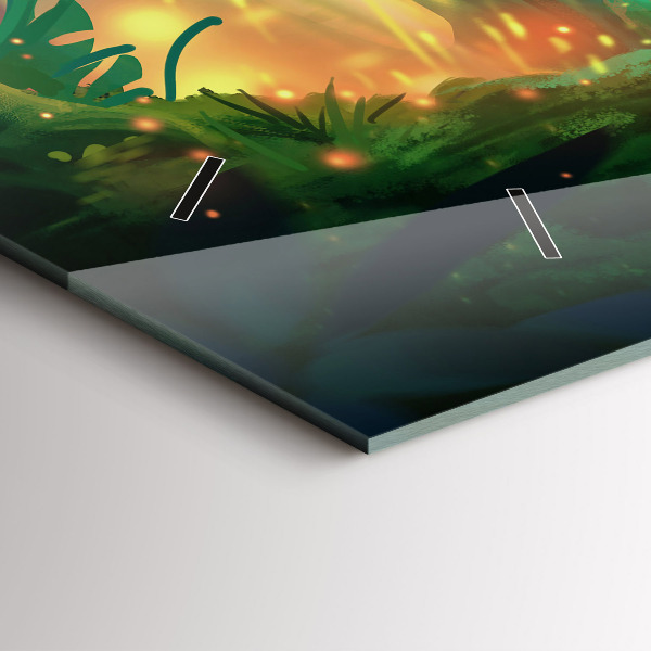 Glass wall clock rectangular Children in a fairytale forest