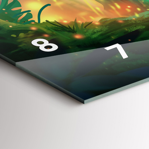 Glass wall clock rectangular Children in a fairytale forest