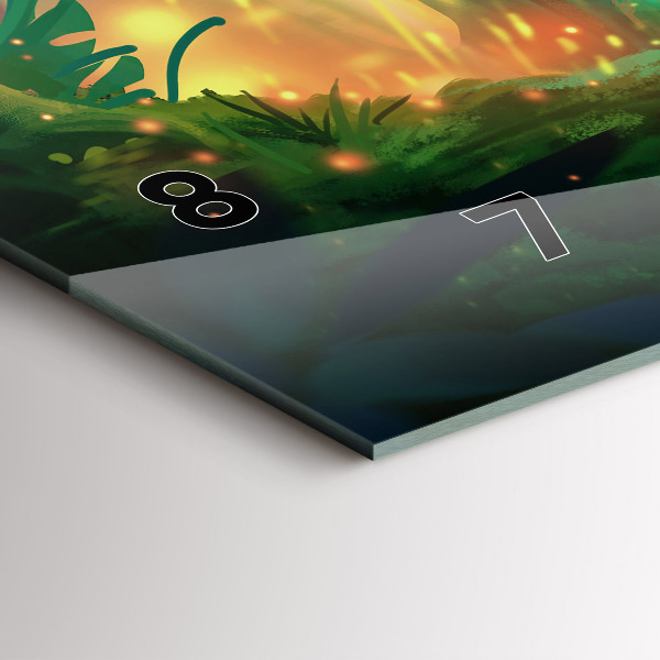 Glass wall clock rectangular Children in a fairytale forest