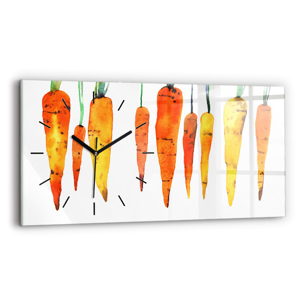 Glass wall clock rectangular Carrot illustration