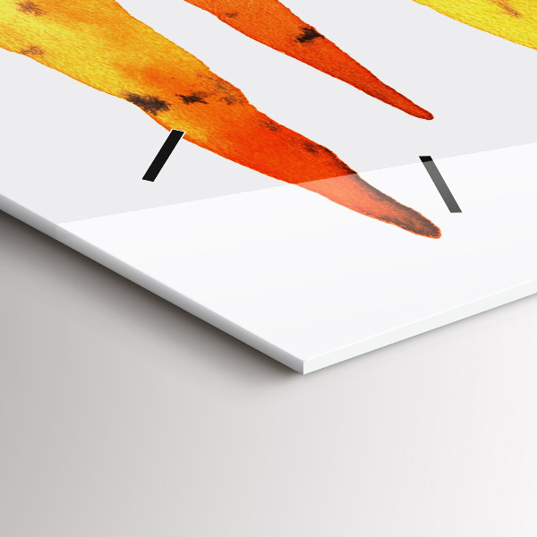 Glass wall clock rectangular Carrot illustration