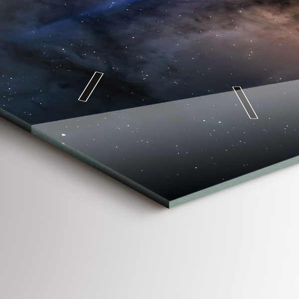 Glass wall clock rectangular Astronaut in space