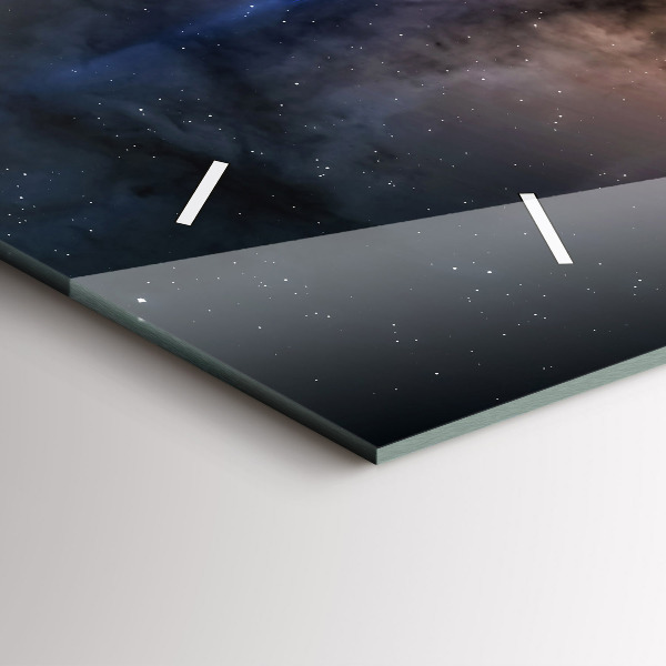 Glass wall clock rectangular Astronaut in space