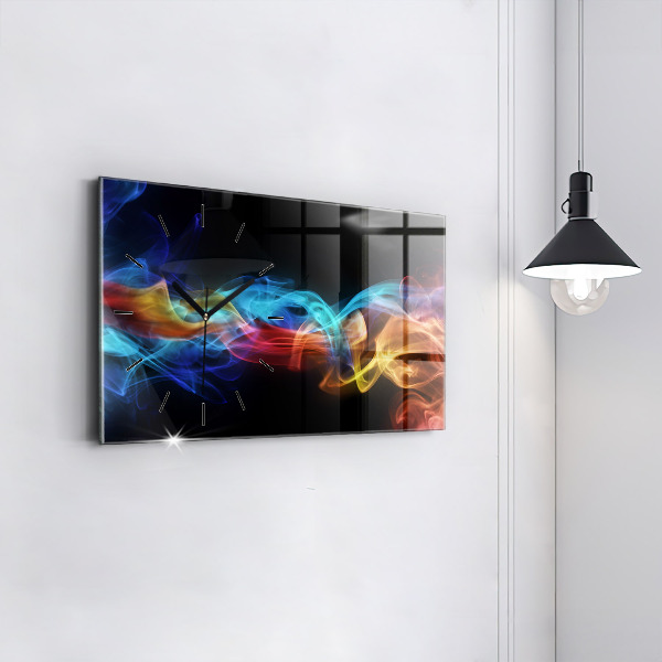 Glass wall clock rectangular Abstract colorful lines