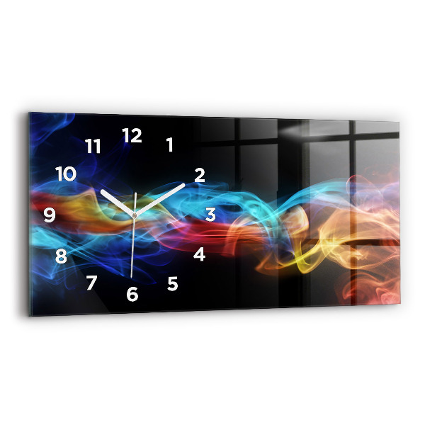 Glass wall clock rectangular Abstract colorful lines