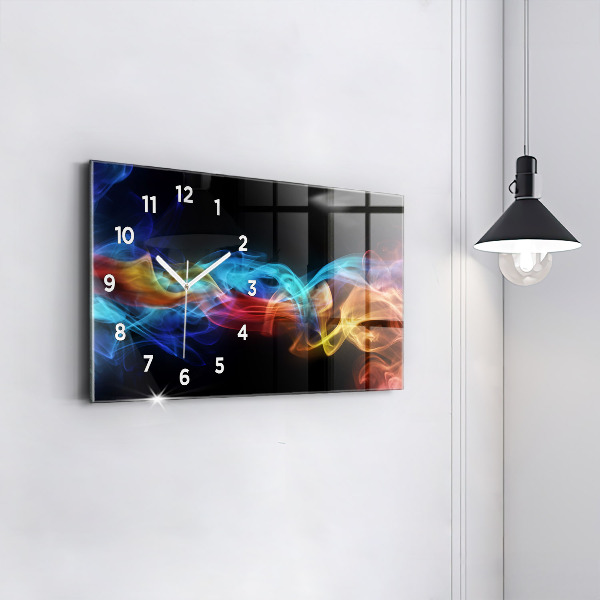 Glass wall clock rectangular Abstract colorful lines