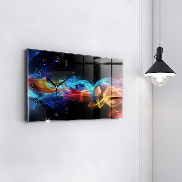 Glass wall clock rectangular Abstract colorful lines