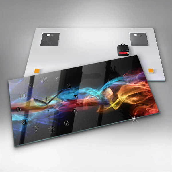 Glass wall clock rectangular Abstract colorful lines