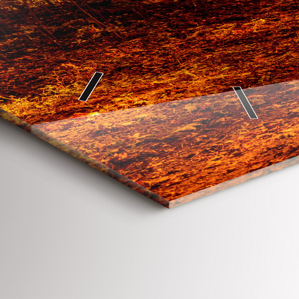 Glass wall clock rectangular Forest landscape in the sun