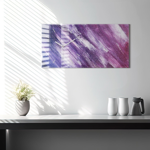 Glass wall clock rectangular Acrylic paint texture