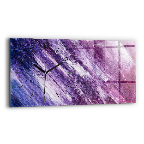 Glass wall clock rectangular Acrylic paint texture