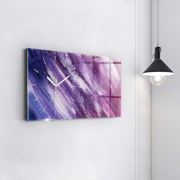 Glass wall clock rectangular Acrylic paint texture