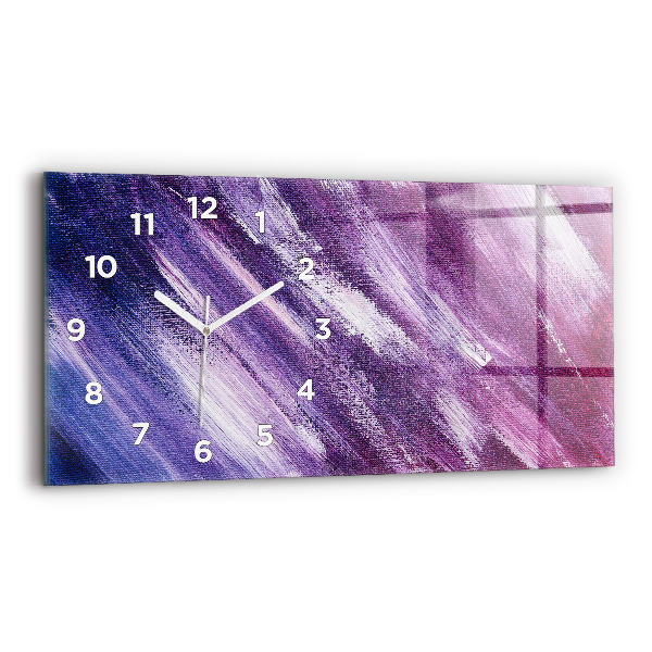 Glass wall clock rectangular Acrylic paint texture