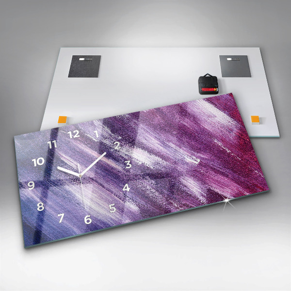 Glass wall clock rectangular Acrylic paint texture