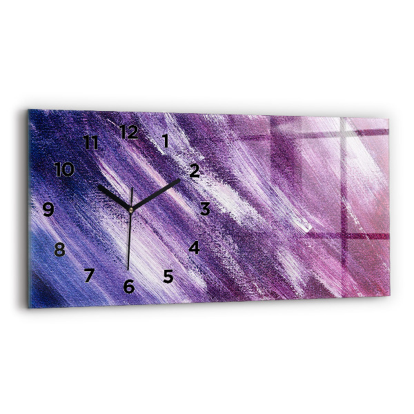 Glass wall clock rectangular Acrylic paint texture