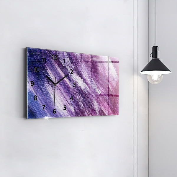 Glass wall clock rectangular Acrylic paint texture