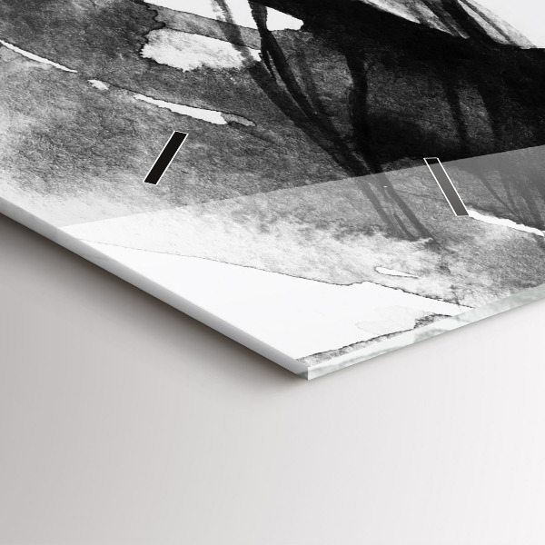 Glass wall clock rectangular Portrait of a woman watercolor