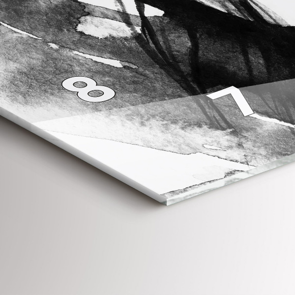 Glass wall clock rectangular Portrait of a woman watercolor