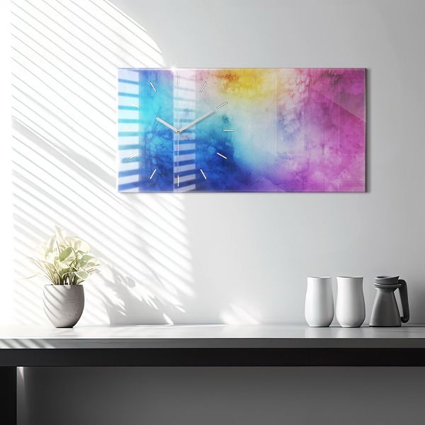 Glass wall clock rectangular Colored Spots