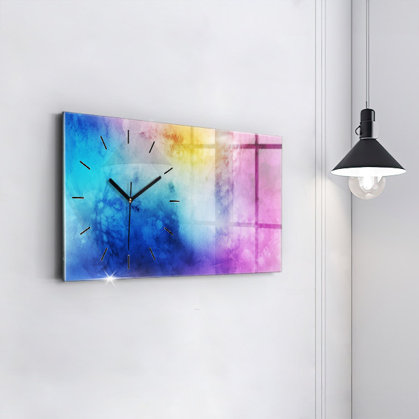 Glass wall clock rectangular Colored Spots