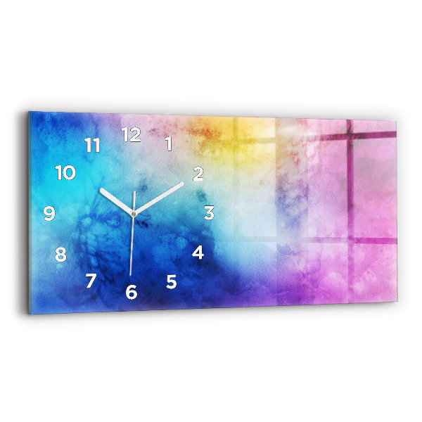 Glass wall clock rectangular Colored Spots