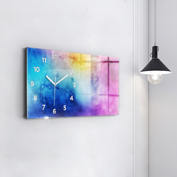Glass wall clock rectangular Colored Spots
