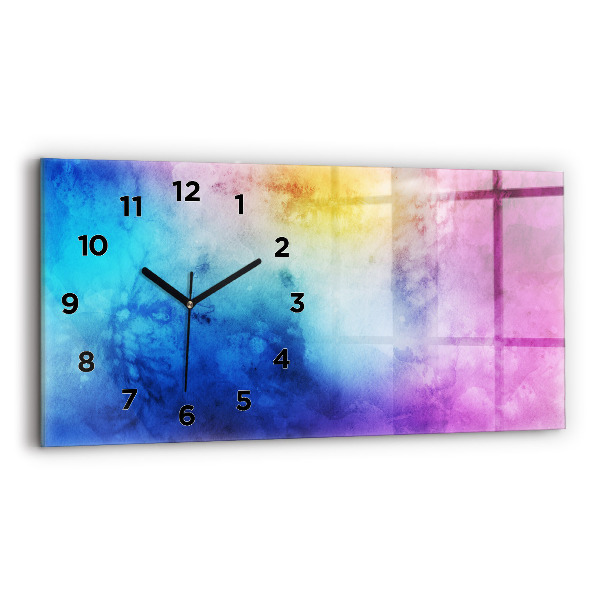 Glass wall clock rectangular Colored Spots