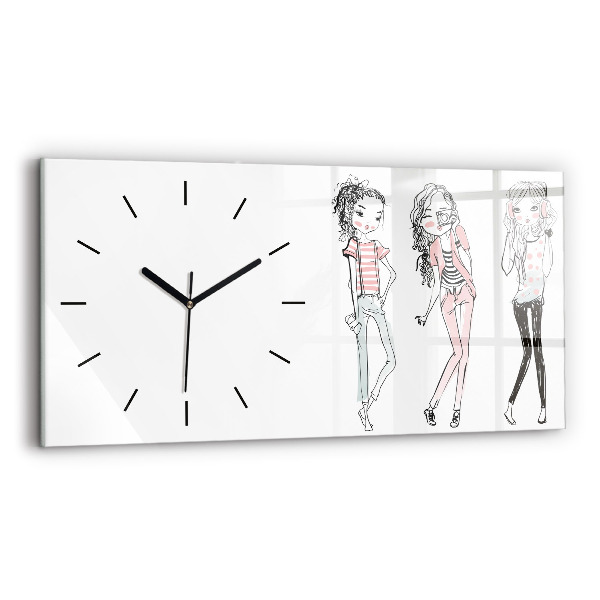 Glass wall clock rectangular Women's Fashion