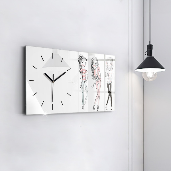 Glass wall clock rectangular Women's Fashion