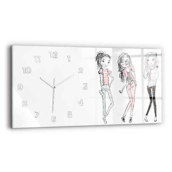 Glass wall clock rectangular Women's Fashion