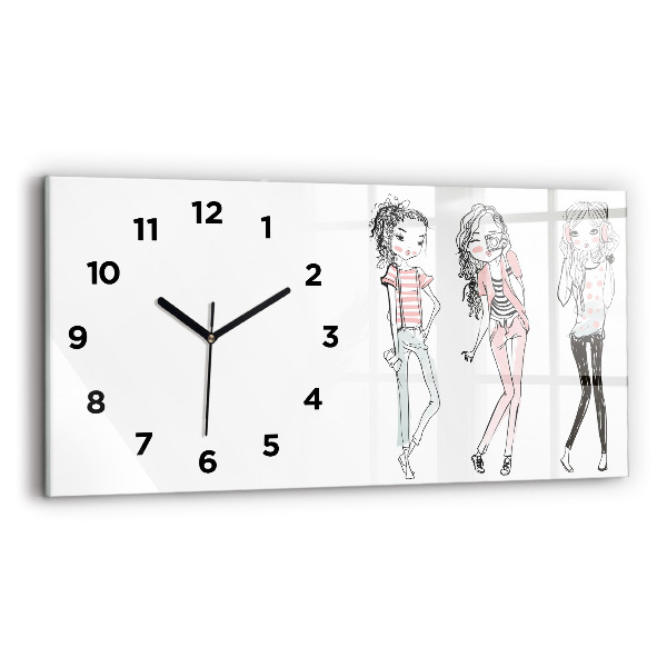Glass wall clock rectangular Women's Fashion