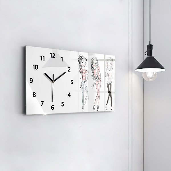Glass wall clock rectangular Women's Fashion