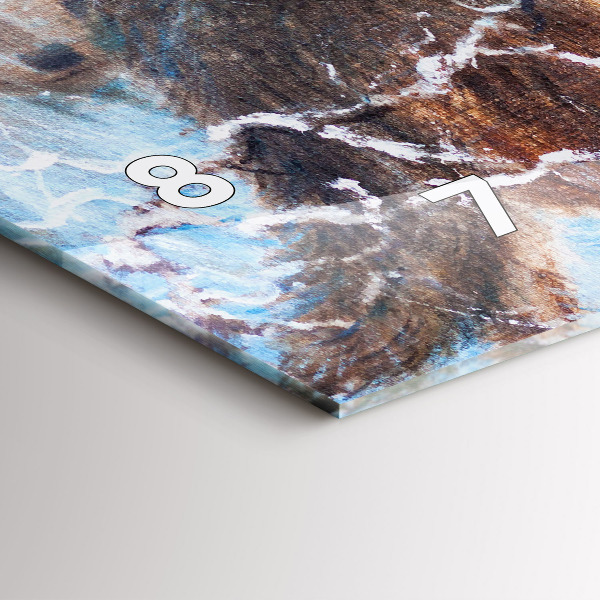 Glass wall clock rectangular Wolves in the forest