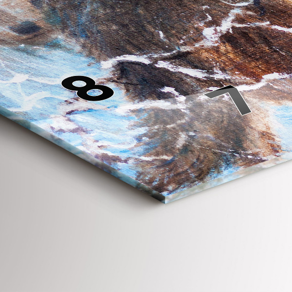 Glass wall clock rectangular Wolves in the forest