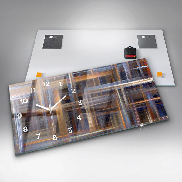 Glass wall clock rectangular Abstract Geometry