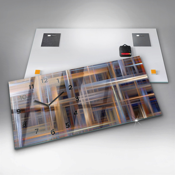 Glass wall clock rectangular Abstract Geometry