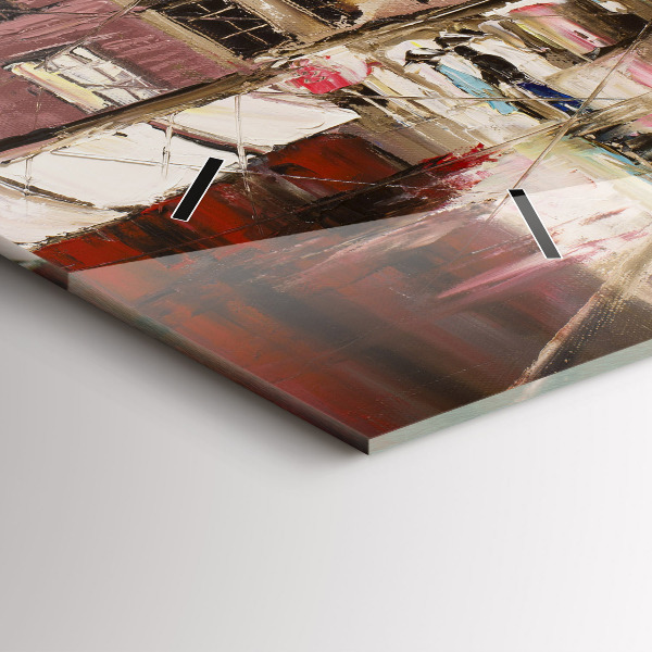 Glass wall clock rectangular City of Paris