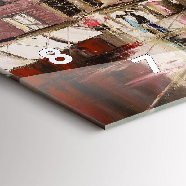 Glass wall clock rectangular City of Paris