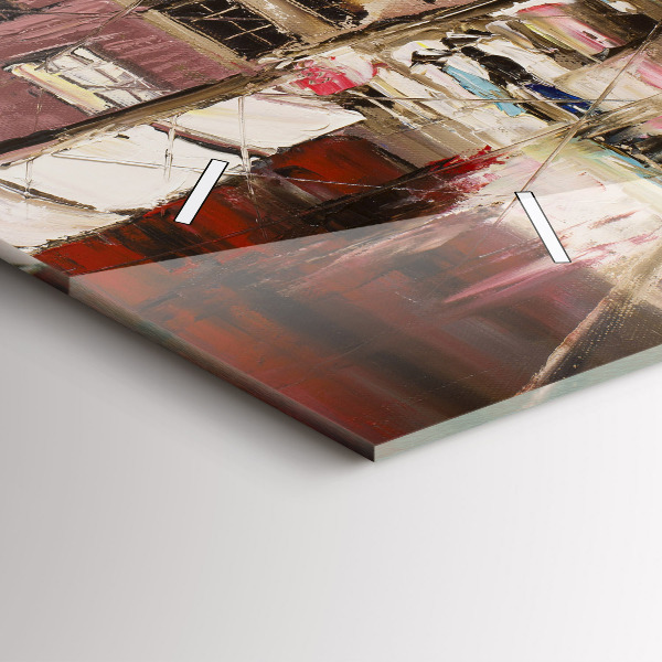 Glass wall clock rectangular City of Paris