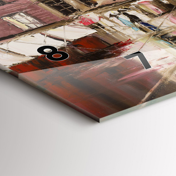 Glass wall clock rectangular City of Paris