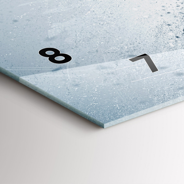 Glass wall clock rectangular Running man